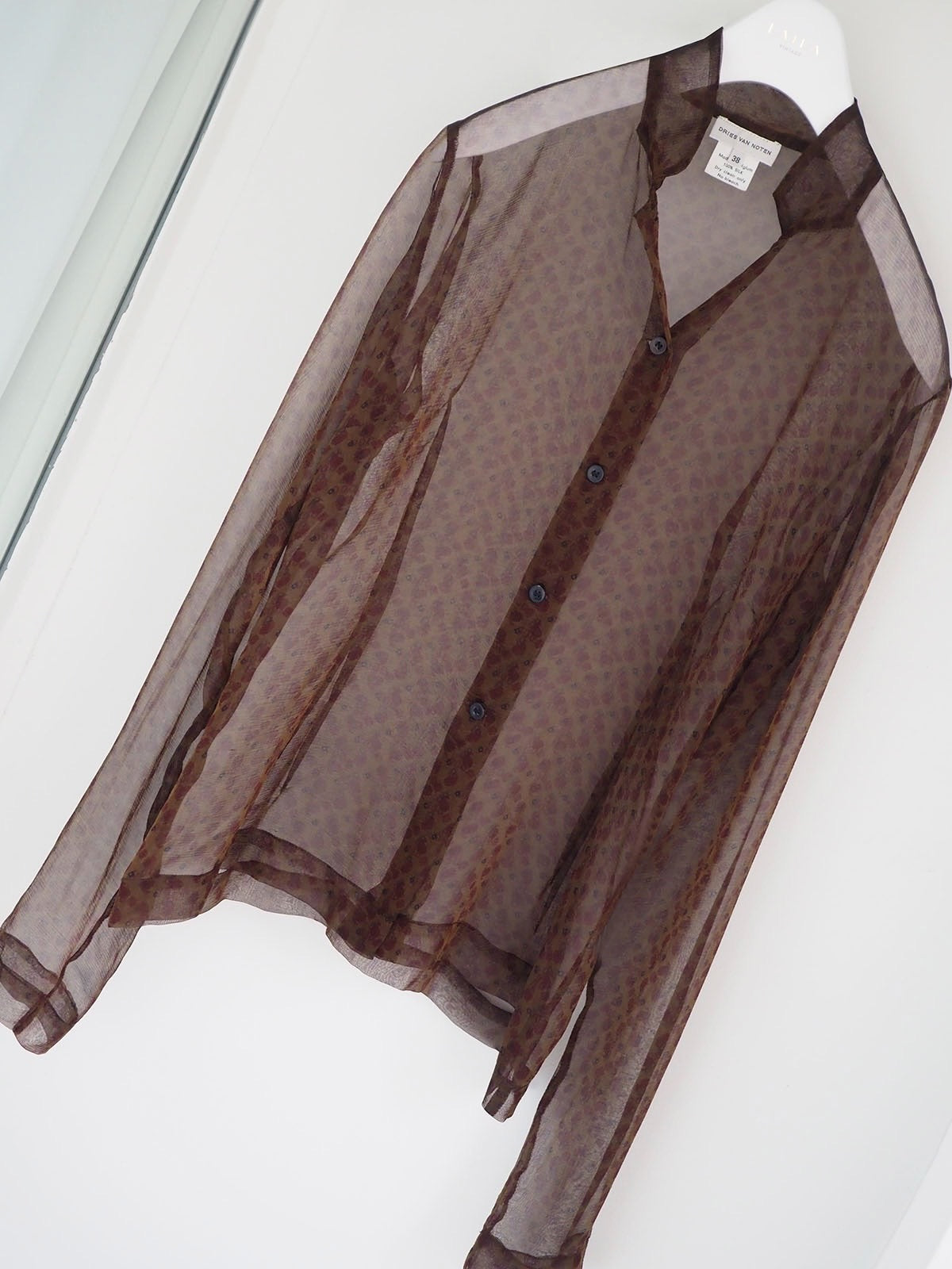 Dries Van Noten AW96 Black Polka Dot Silk Shirt