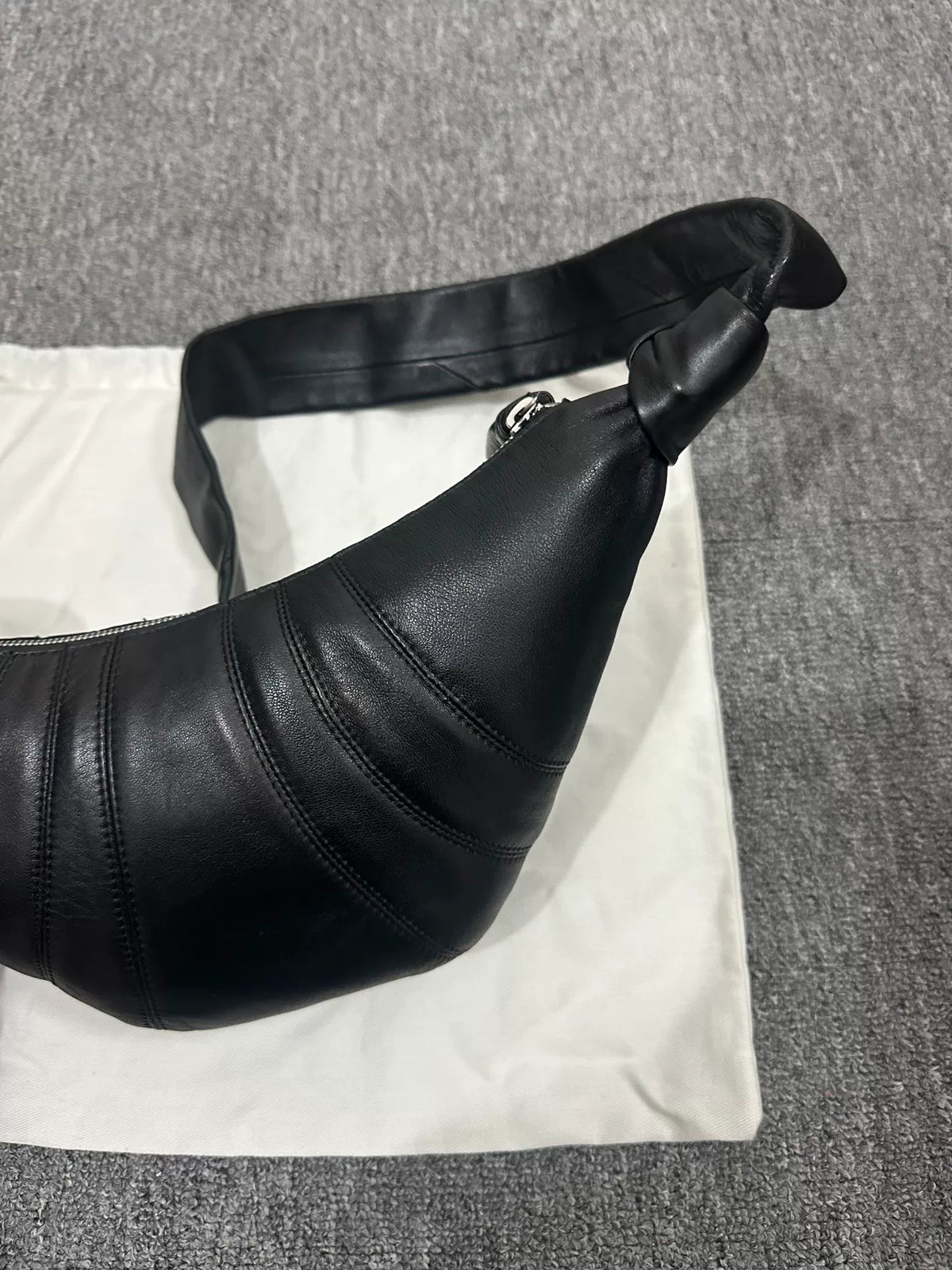Lemaire SS26 croissant Black Lambskin Top
