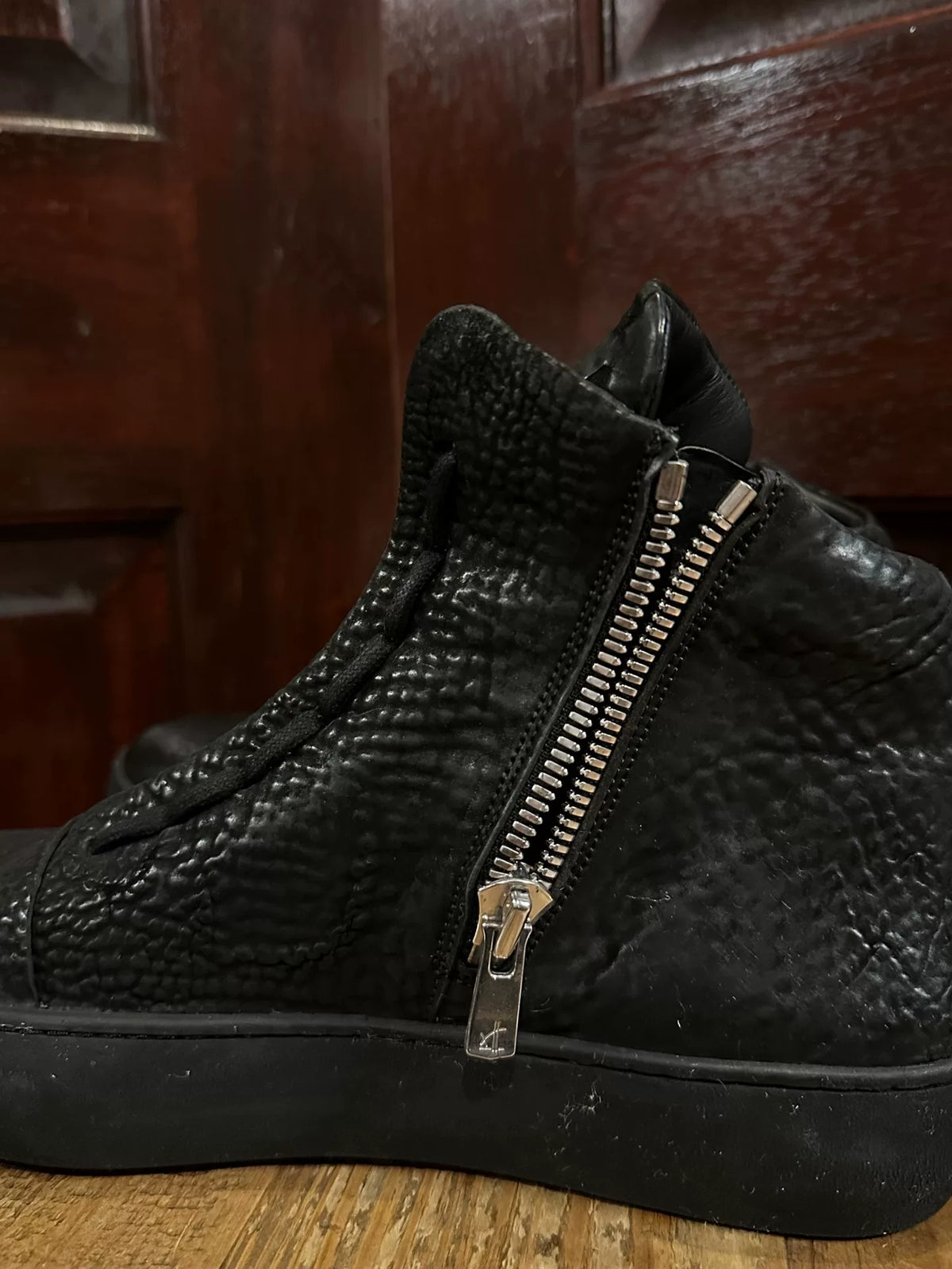 Isaac Sellam AW18 Black Back Stapled Sneakers