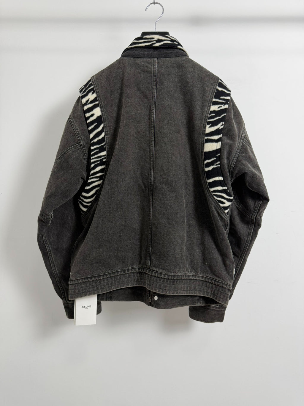 Celine 21FW Zebra Print Gray Denim Cotton Jacket