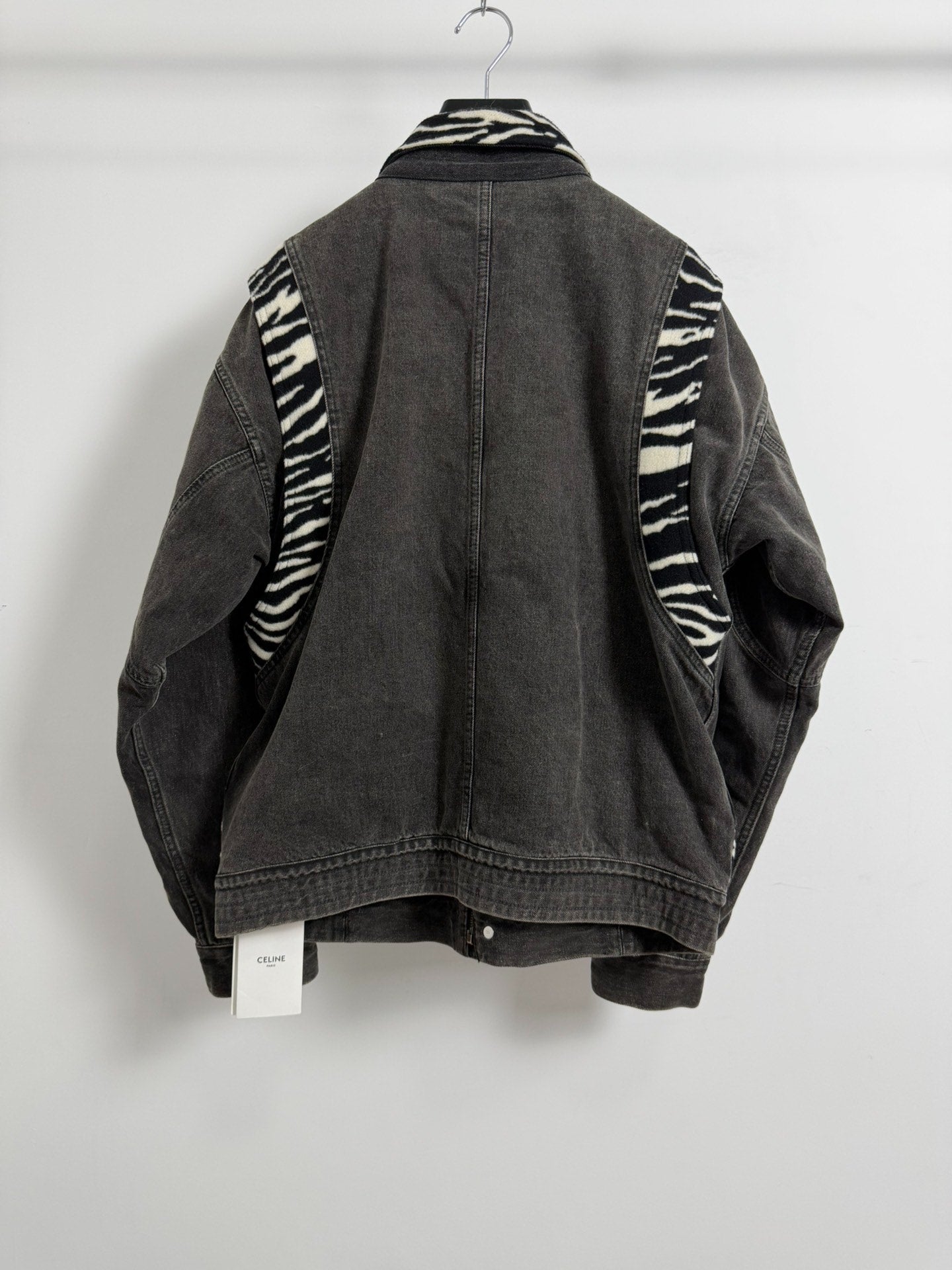 Celine 21FW Zebra Print Gray Denim Cotton Jacket