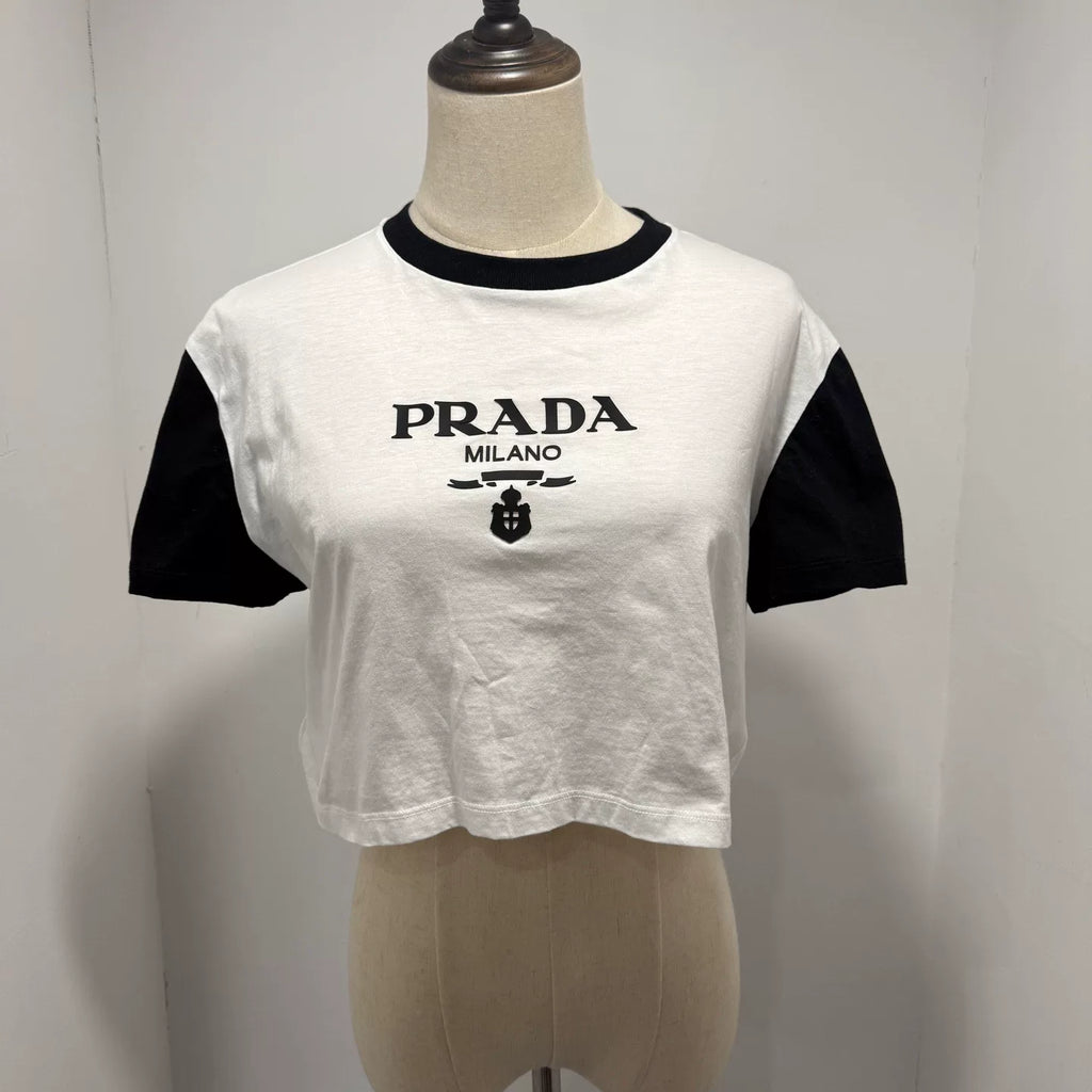 Prada Color-Blocked Print Short Sleeve Shirt