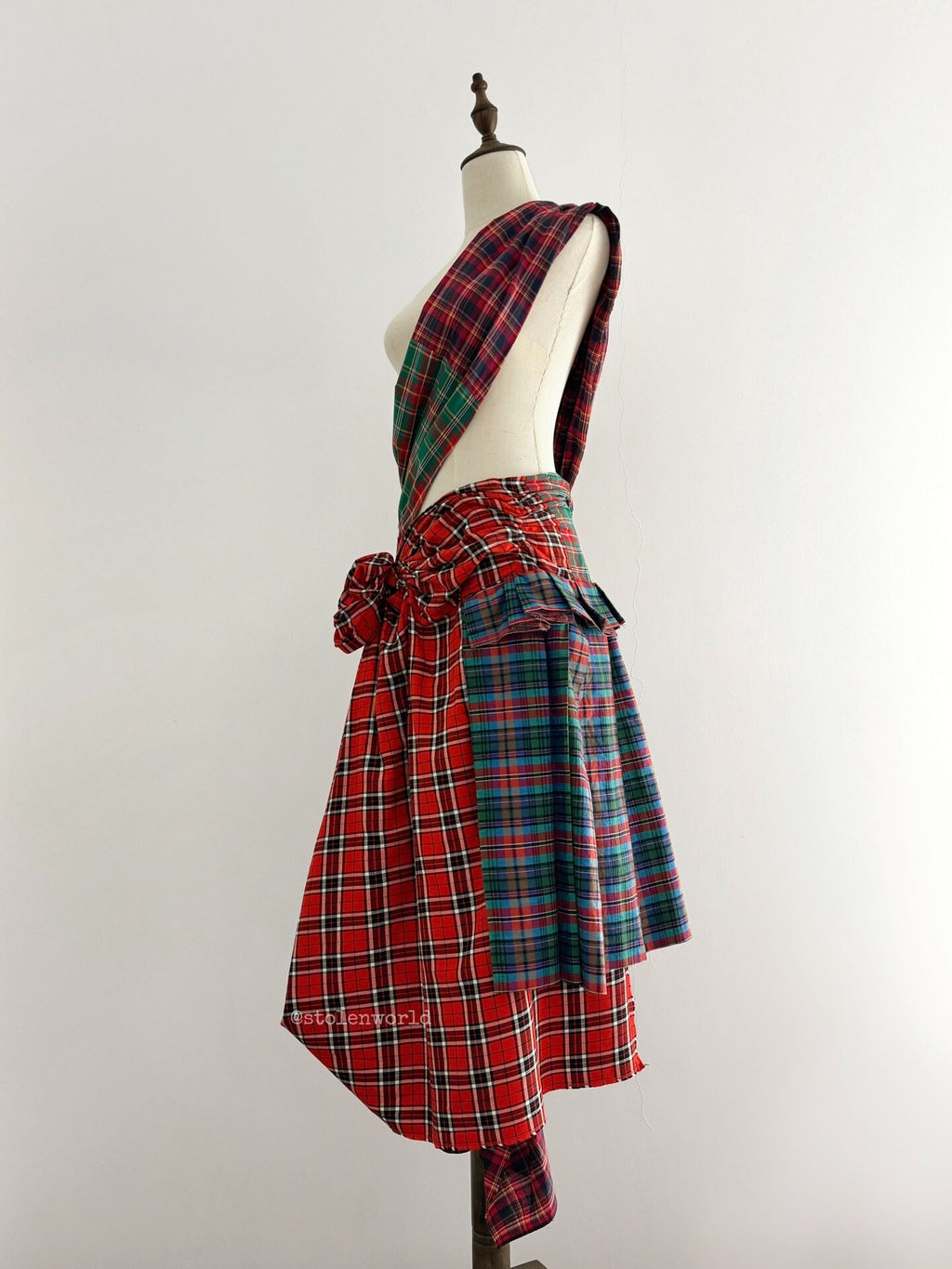 Comme Des Garcons Pleated Plaid Pinafore Dress - Devines