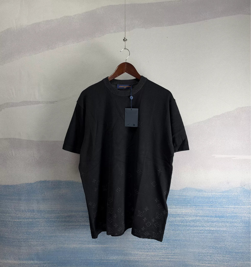Louis Vuitton SS27 Black Gradient Knit Short Sleeve Top
