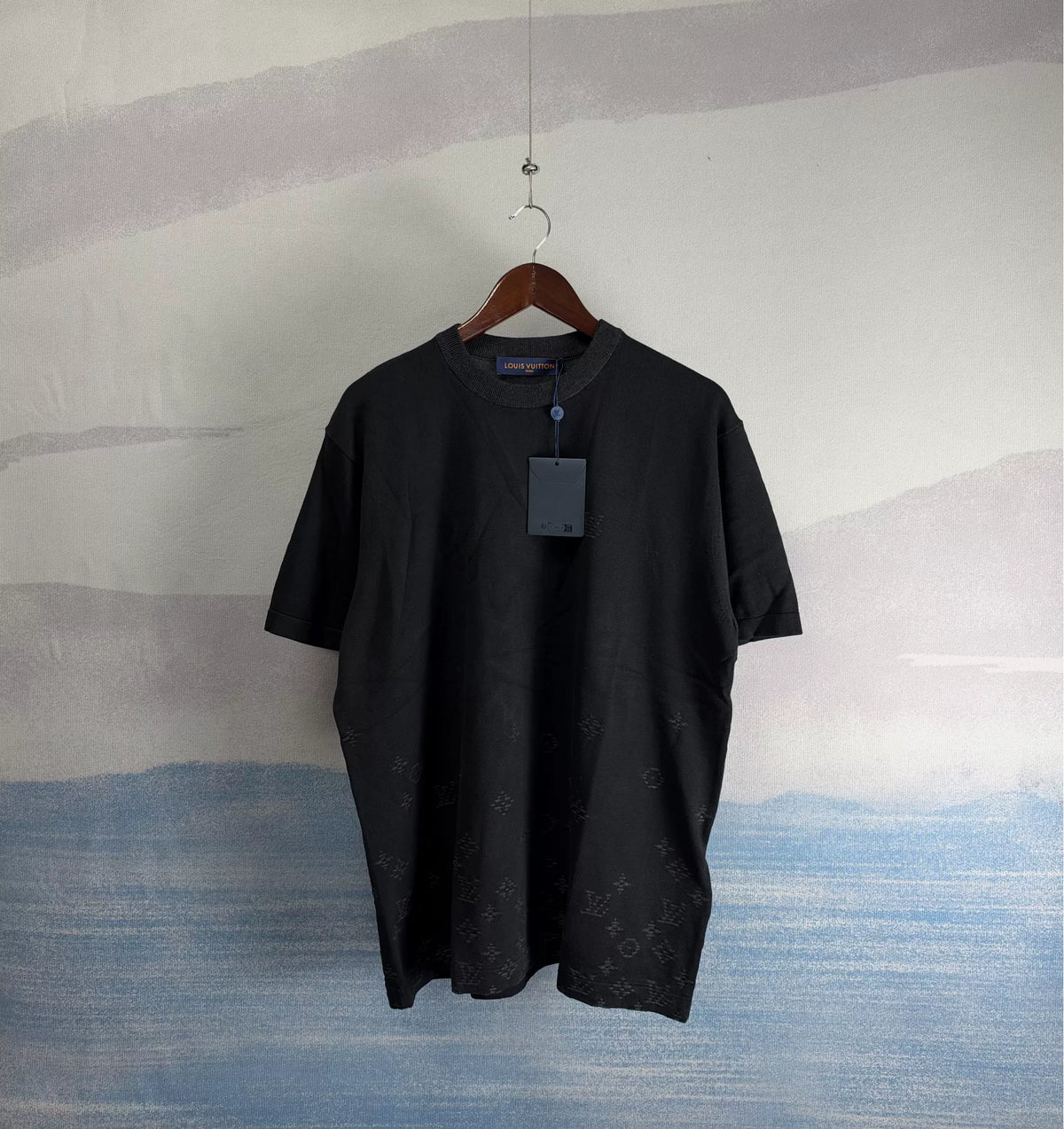 Louis Vuitton SS27 Black Gradient Knit Short Sleeve Top