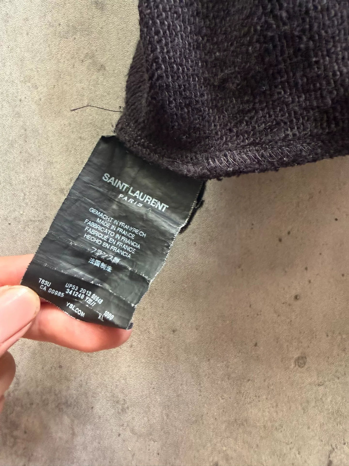 Saint Laurent 13AW Black Lambskin Drawstring Hoodie by Hedi Slimane