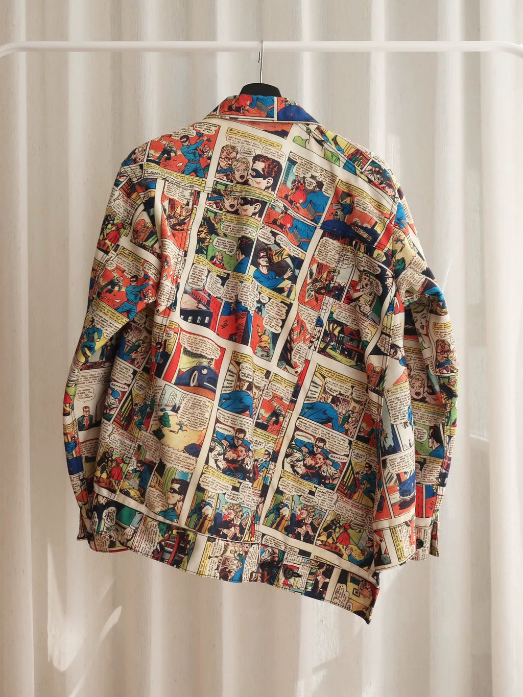 Comme des Garcons Homme Plus AW18 Diagonal Cut Comic Polyester Jacket