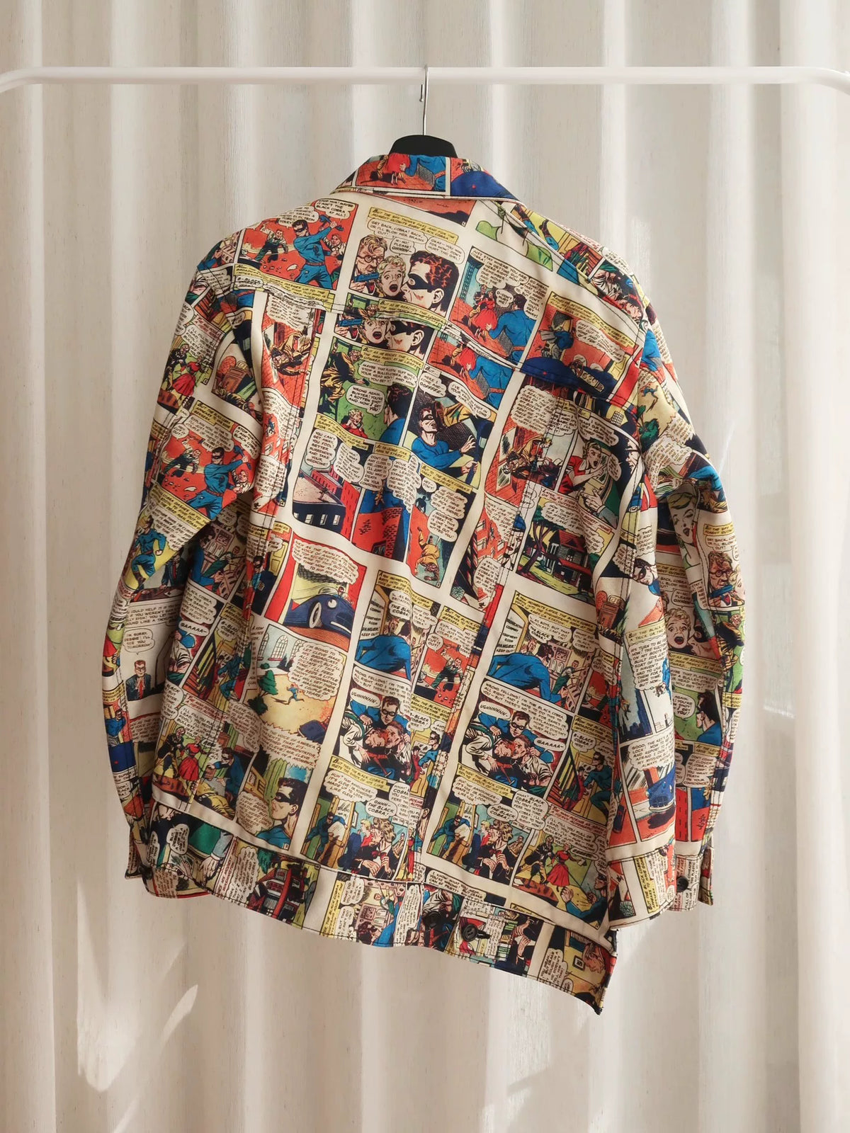 Comme des Garcons Homme Plus AW18 Diagonal Cut Comic Polyester Jacket