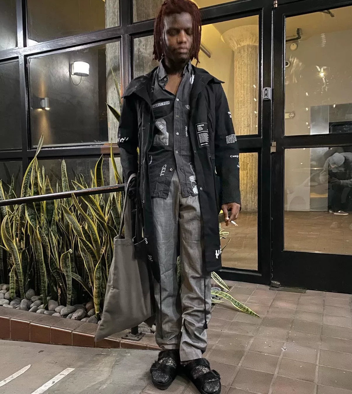Rick Owens Black Horsehide Sandals