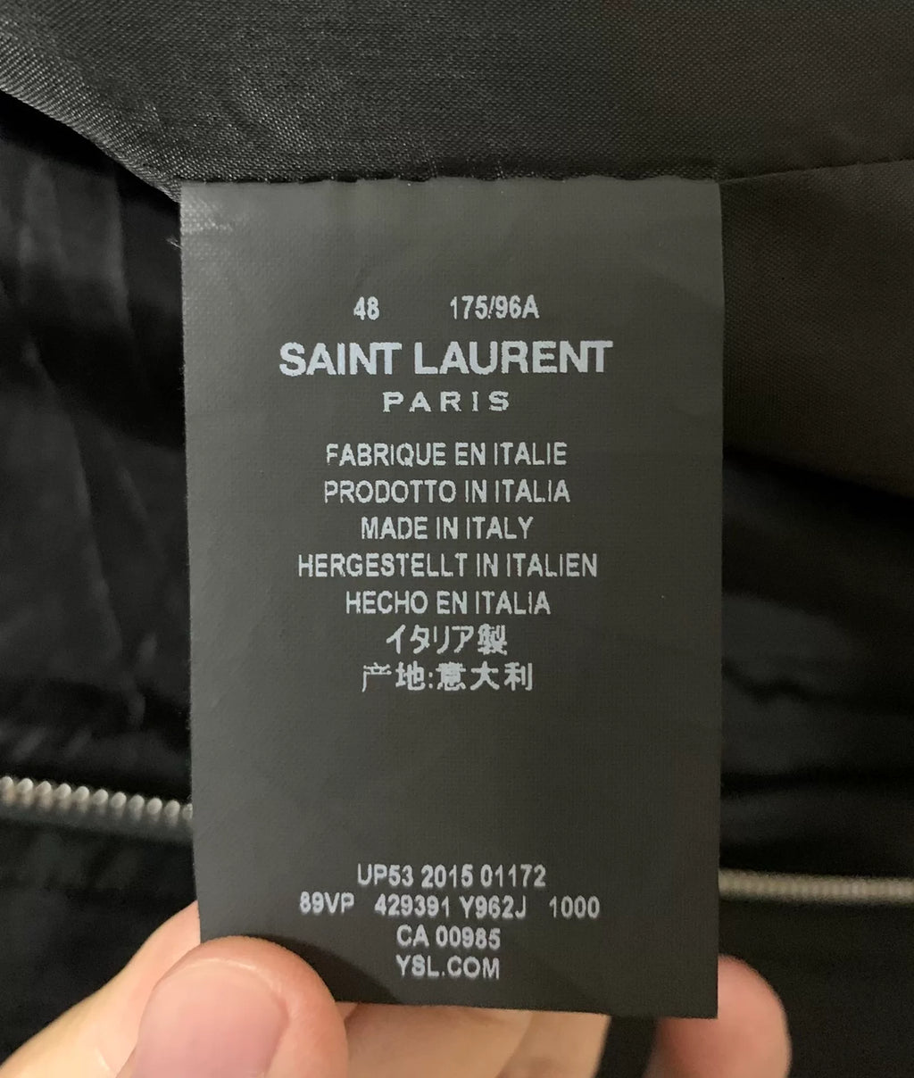 Saint Laurent 16SS Black Sequined Embroidered Jacket