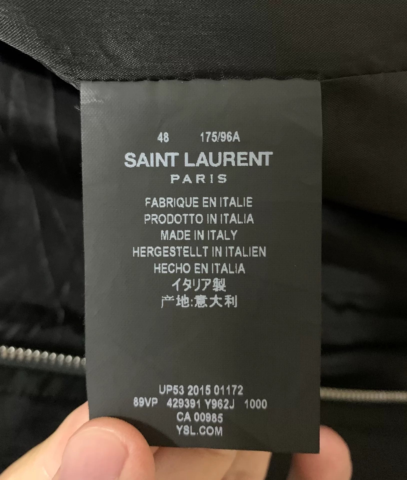 Saint Laurent 16SS Black Sequined Embroidered Jacket