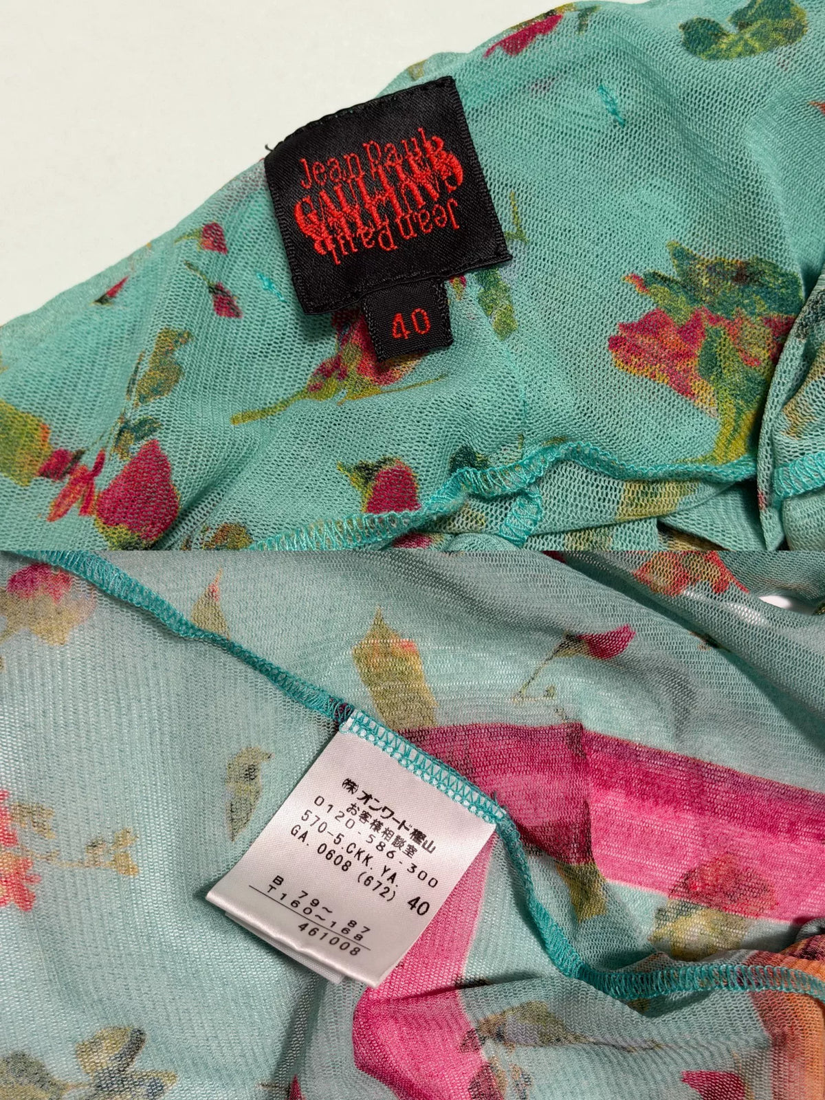 Jean Paul Gaultier Vintage Floral Mesh Top