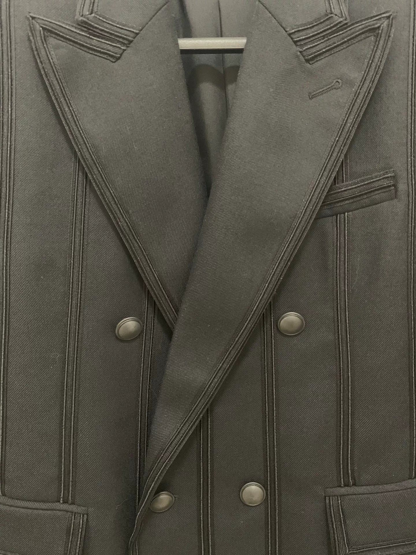Saint Laurent 19SS Runway Black Striped Double-Breasted Suit