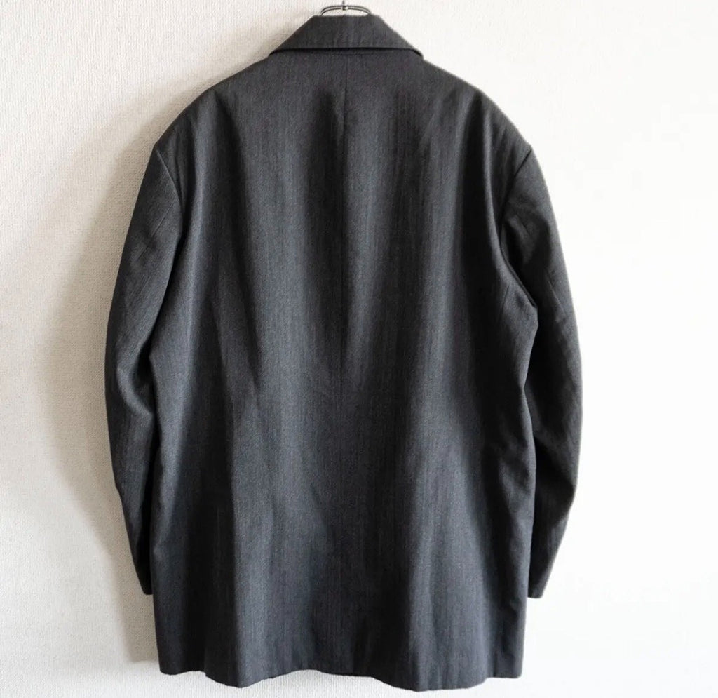Yohji Yamamoto 1990s Charcoal Grey Stand-Collar Wool Coat