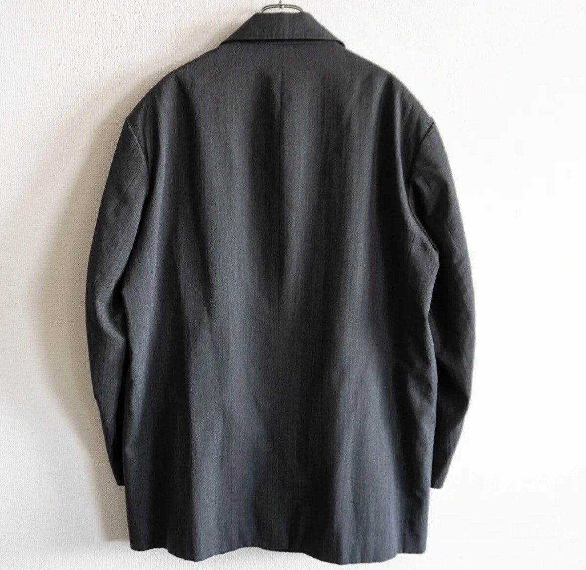 Yohji Yamamoto 1990s Charcoal Grey Stand-Collar Wool Coat