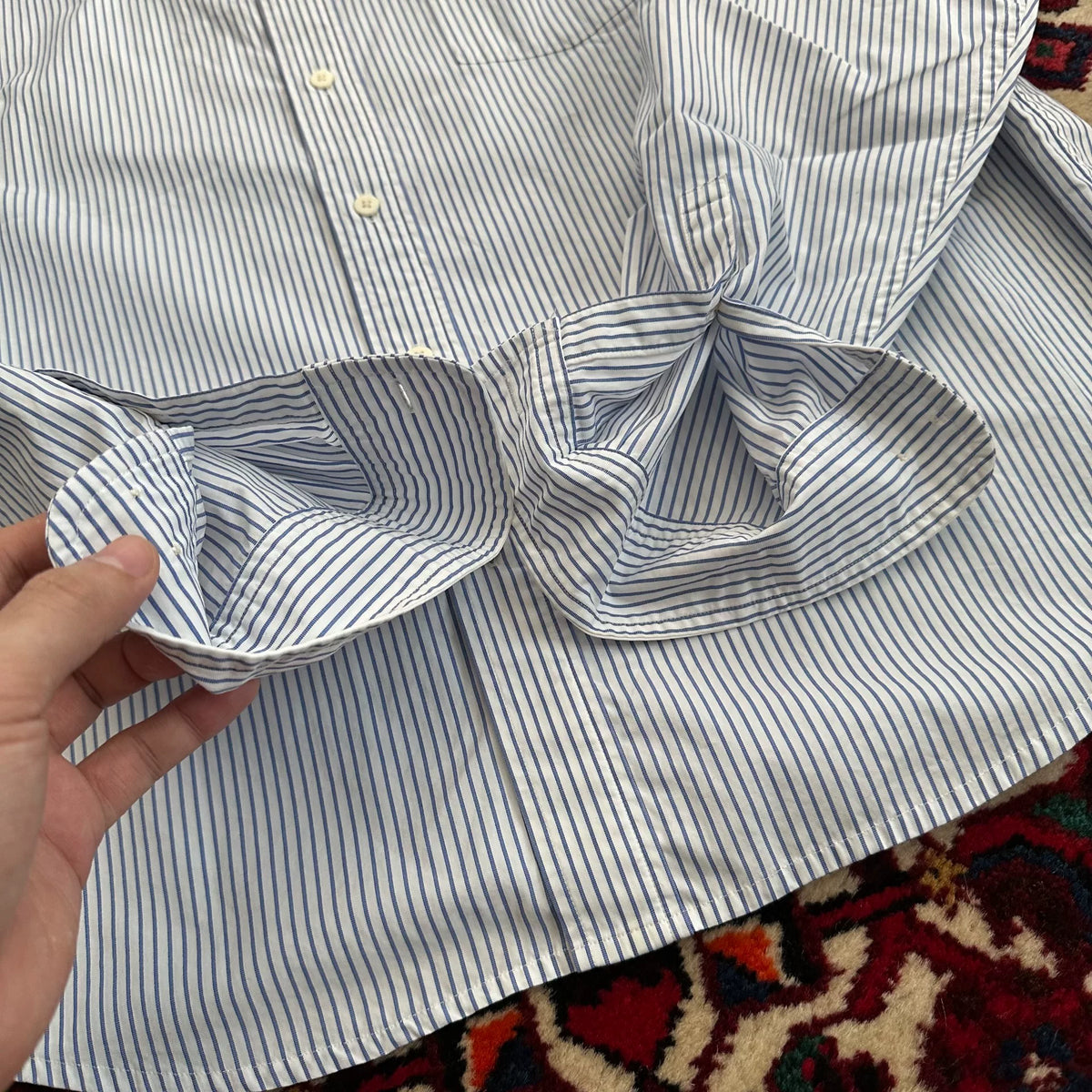 VISVIM 24SS B.D. SHIRT FR L/S Blue Striped Shirt