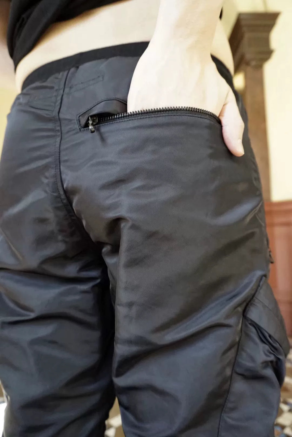 Julius FW19 Black Tapered Nylon Pants